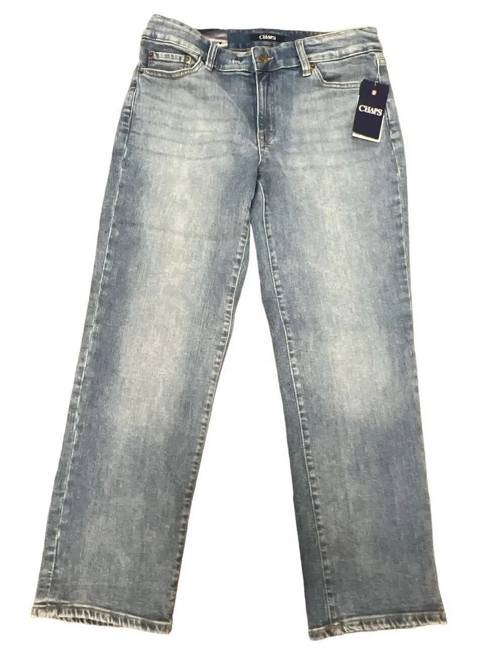 Chaps Women's Slim Fit Stretch Denim Light Authentic wash 8 New